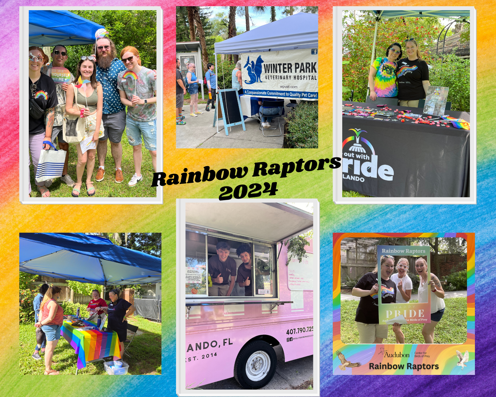 Several photos in a collage showing people having fun at this outdoor event.